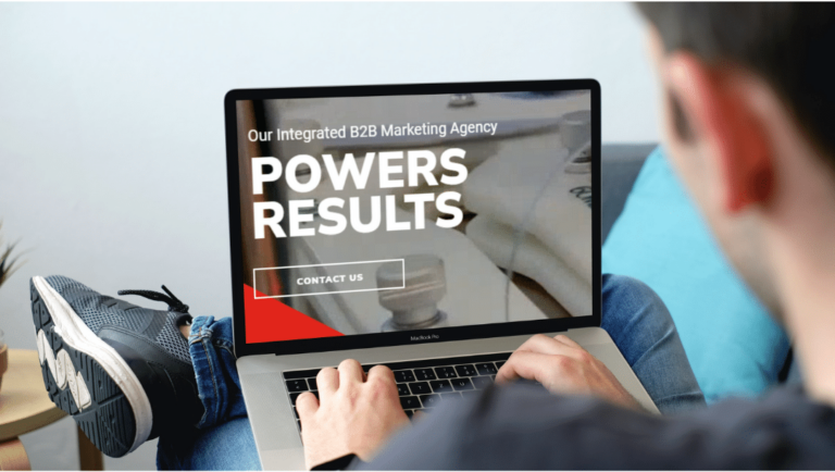 person on computer powering results